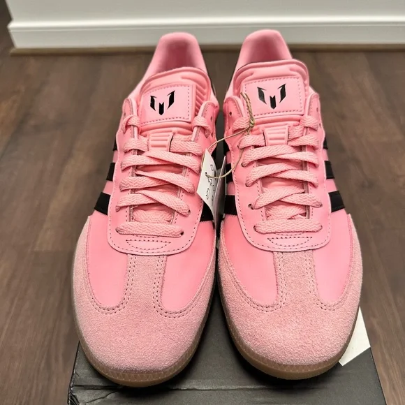 Adidas Men’s Samba Messi Soccer Pink & Black Shoes Sneakers, JP7844, Size 9.5